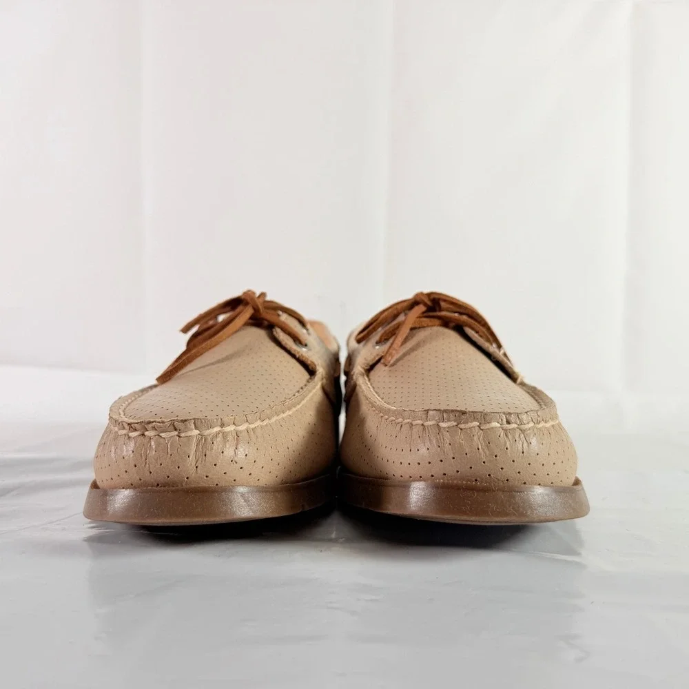 Sperry‎ Top-Sider Ward 2-Eye Perforated Men's Boat Shoes Off-White Size 12W New